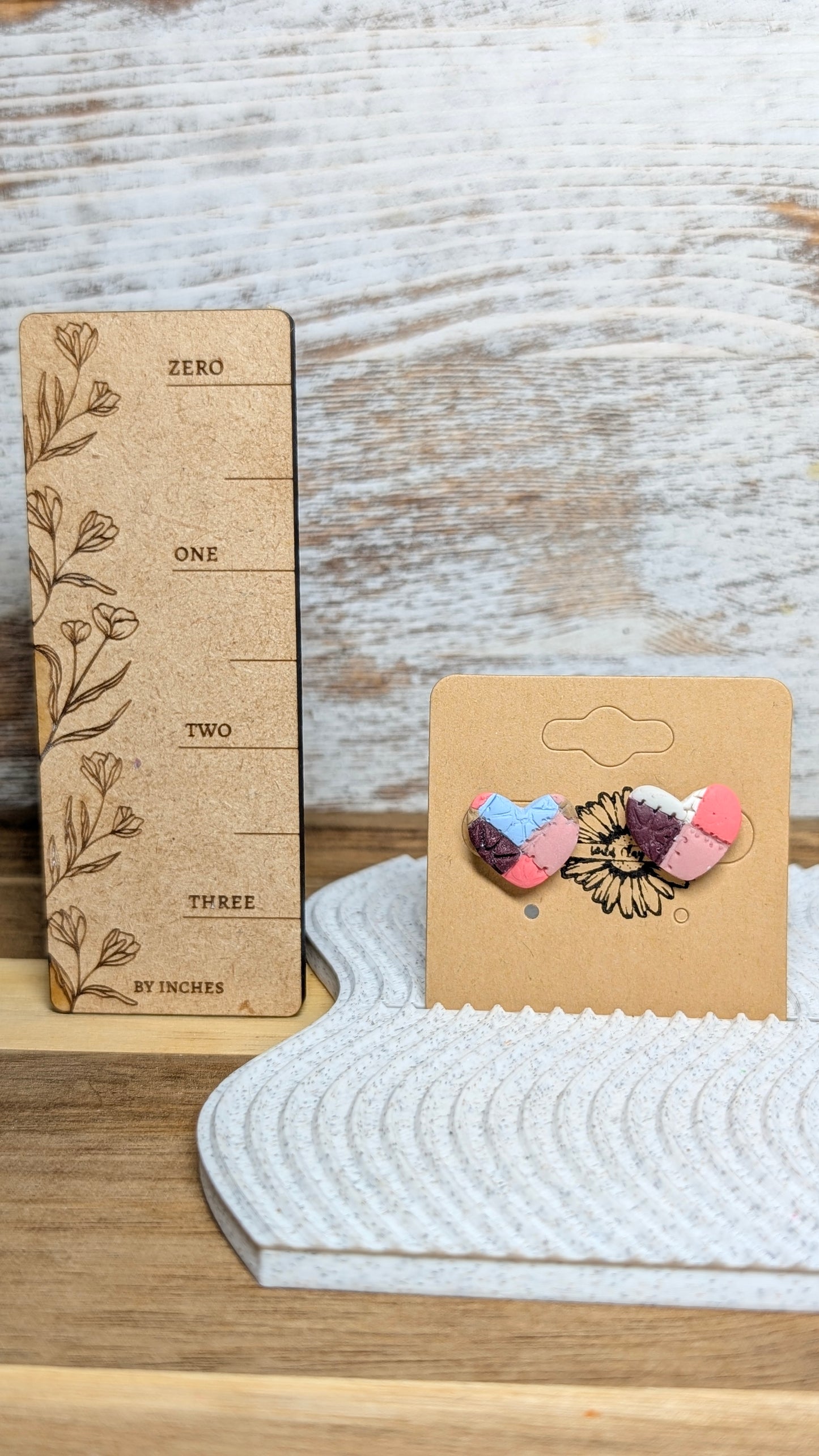 Quilted Heart Studs