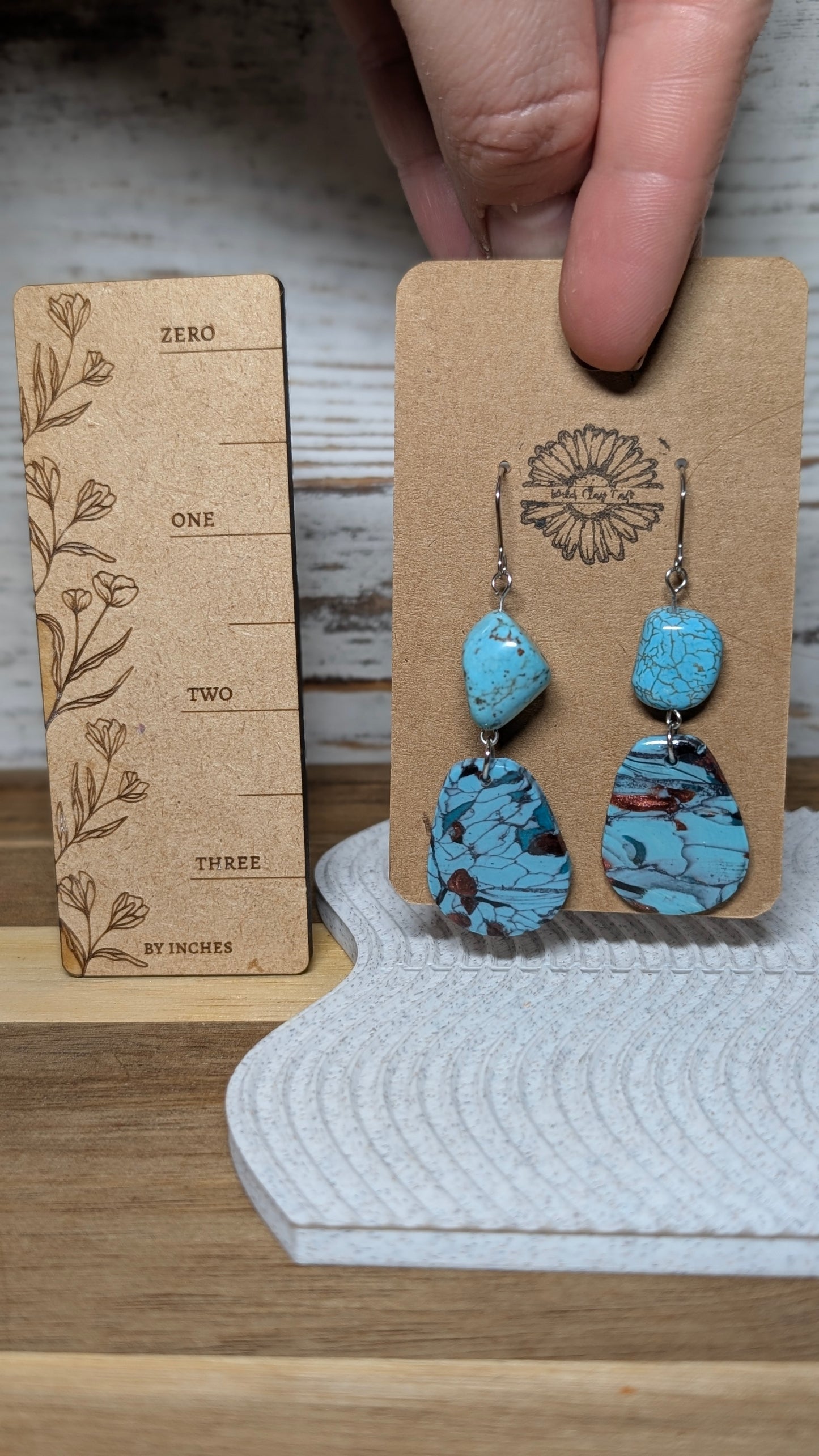 Teal Beaded Ovals