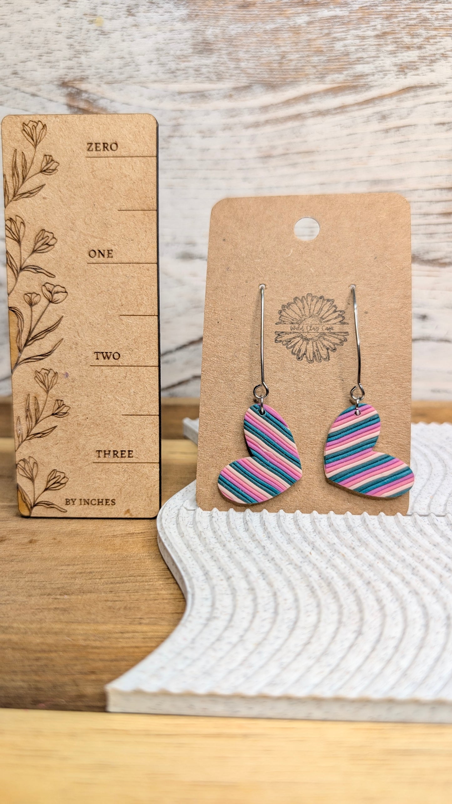 Striped Heart Dangles