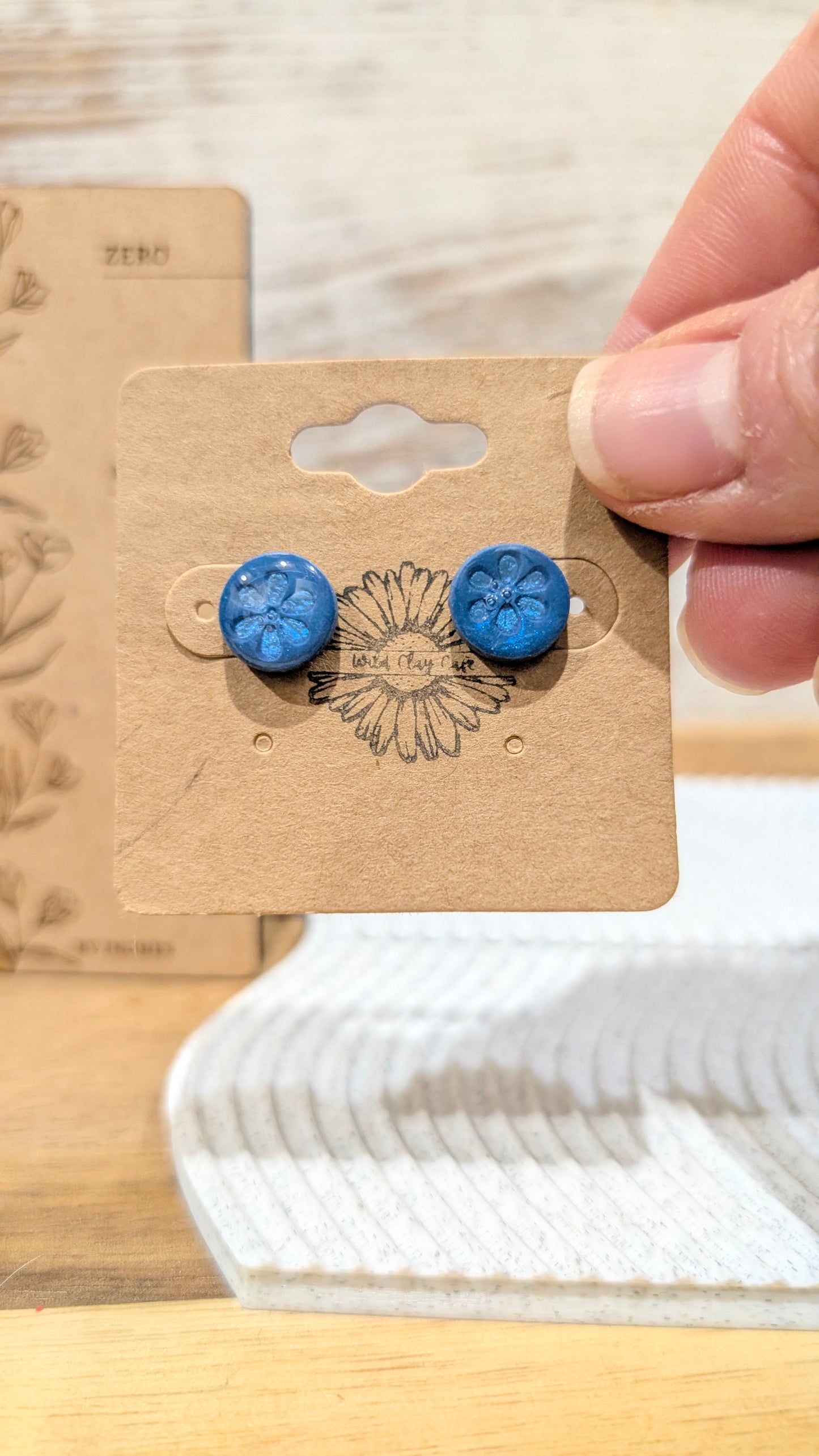 Mini Blue Flower Stud