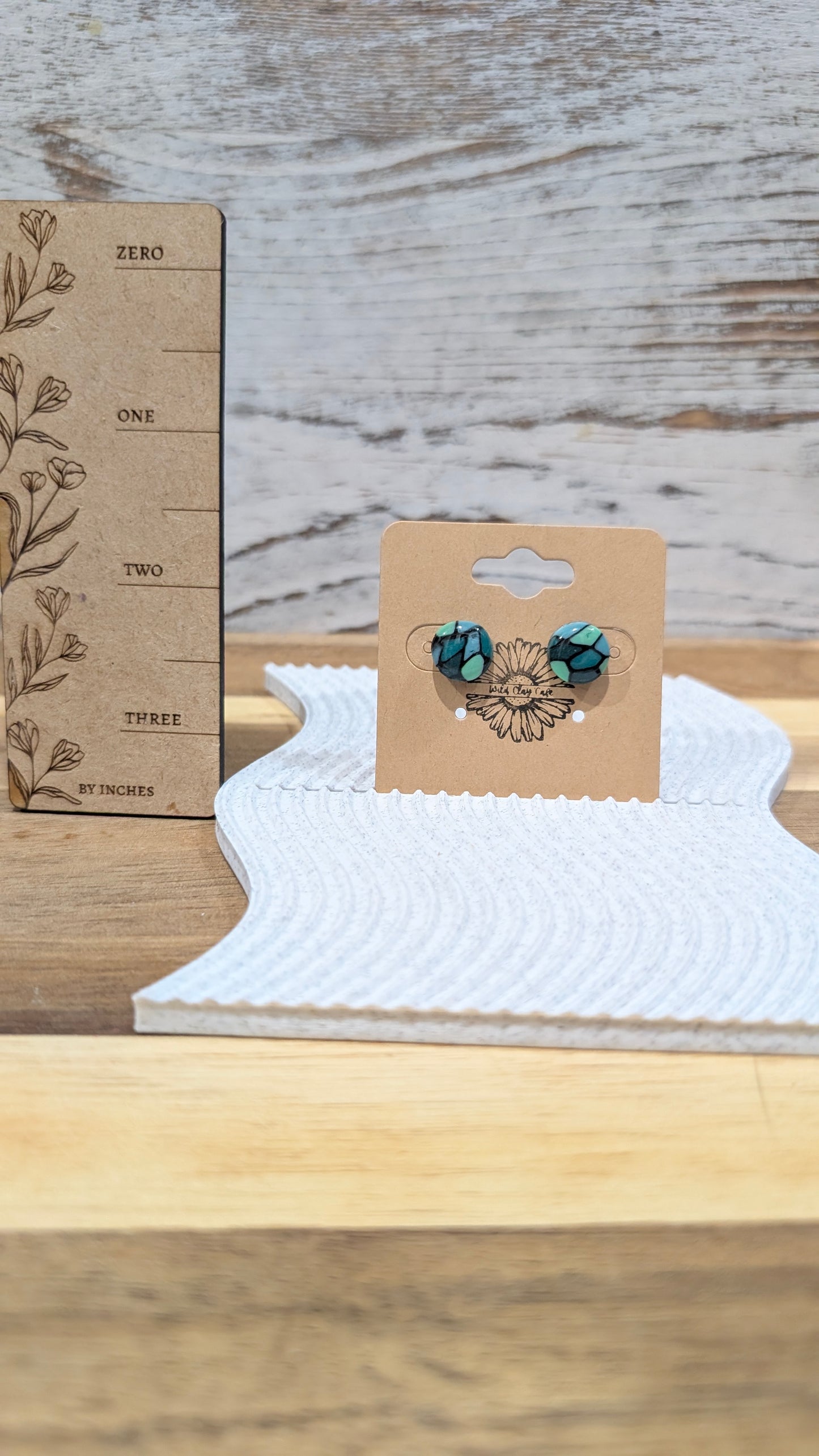Green Stained Glass Mini Studs