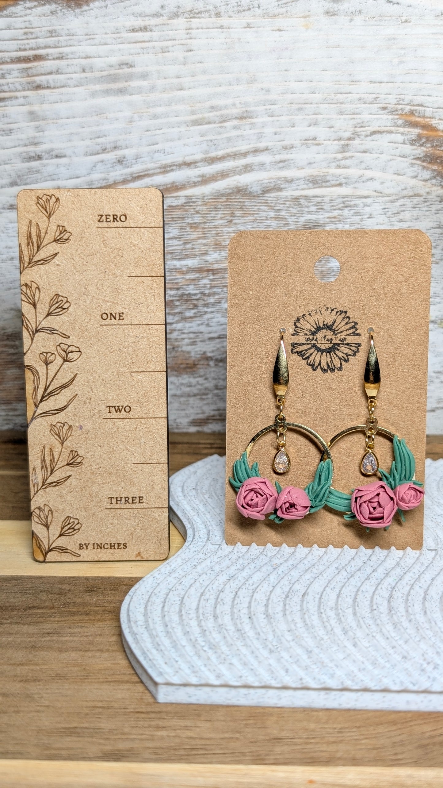 Pink Peony Dangles