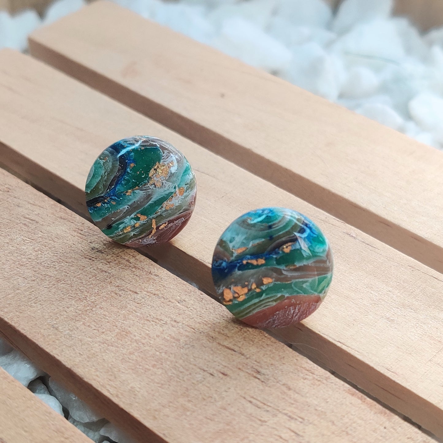 Oversized Marbled Studs