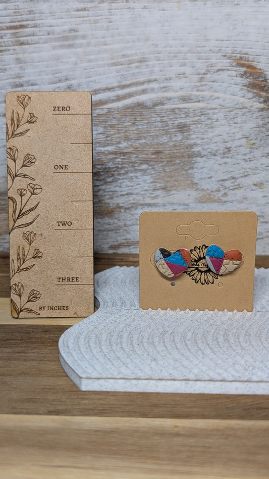 Quilted Heart Studs