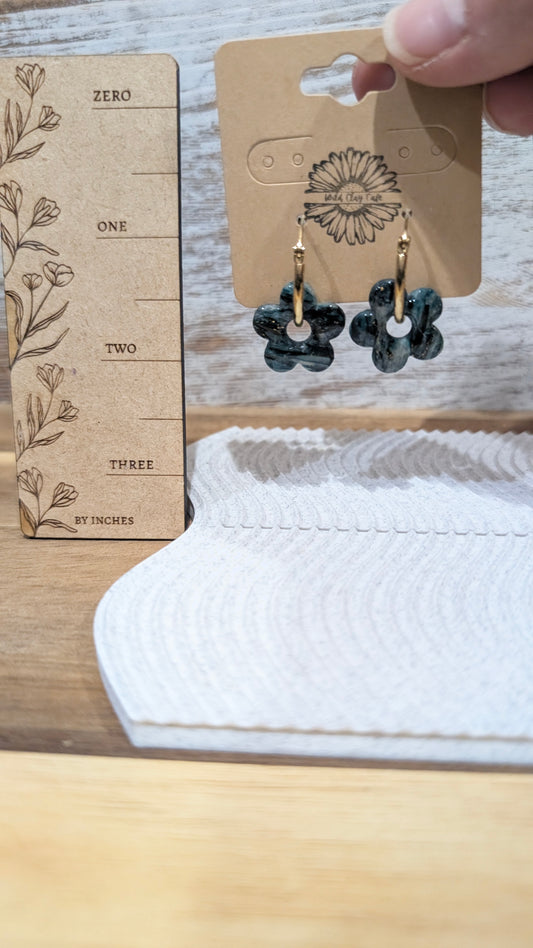 Marbled Green Flower Hoops
