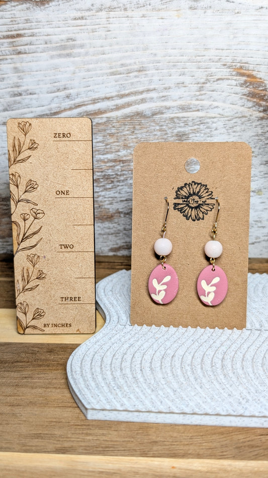 Pink Beaded Mini Ovals