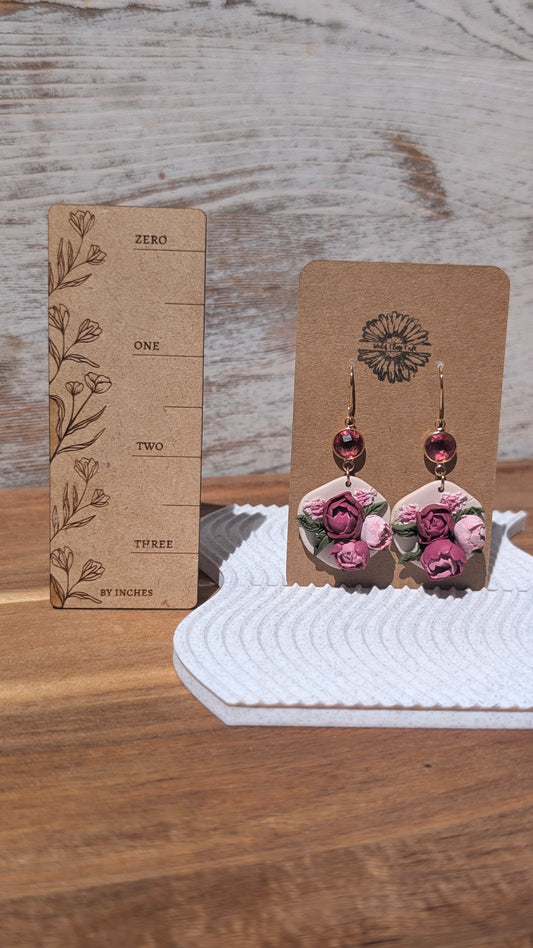 Pink Peony Dangles