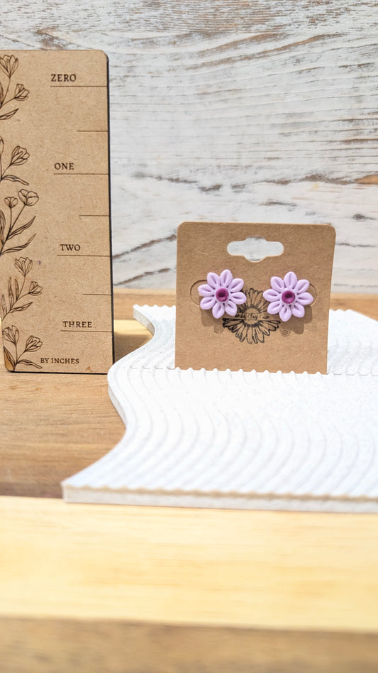 Purple Flower Studs