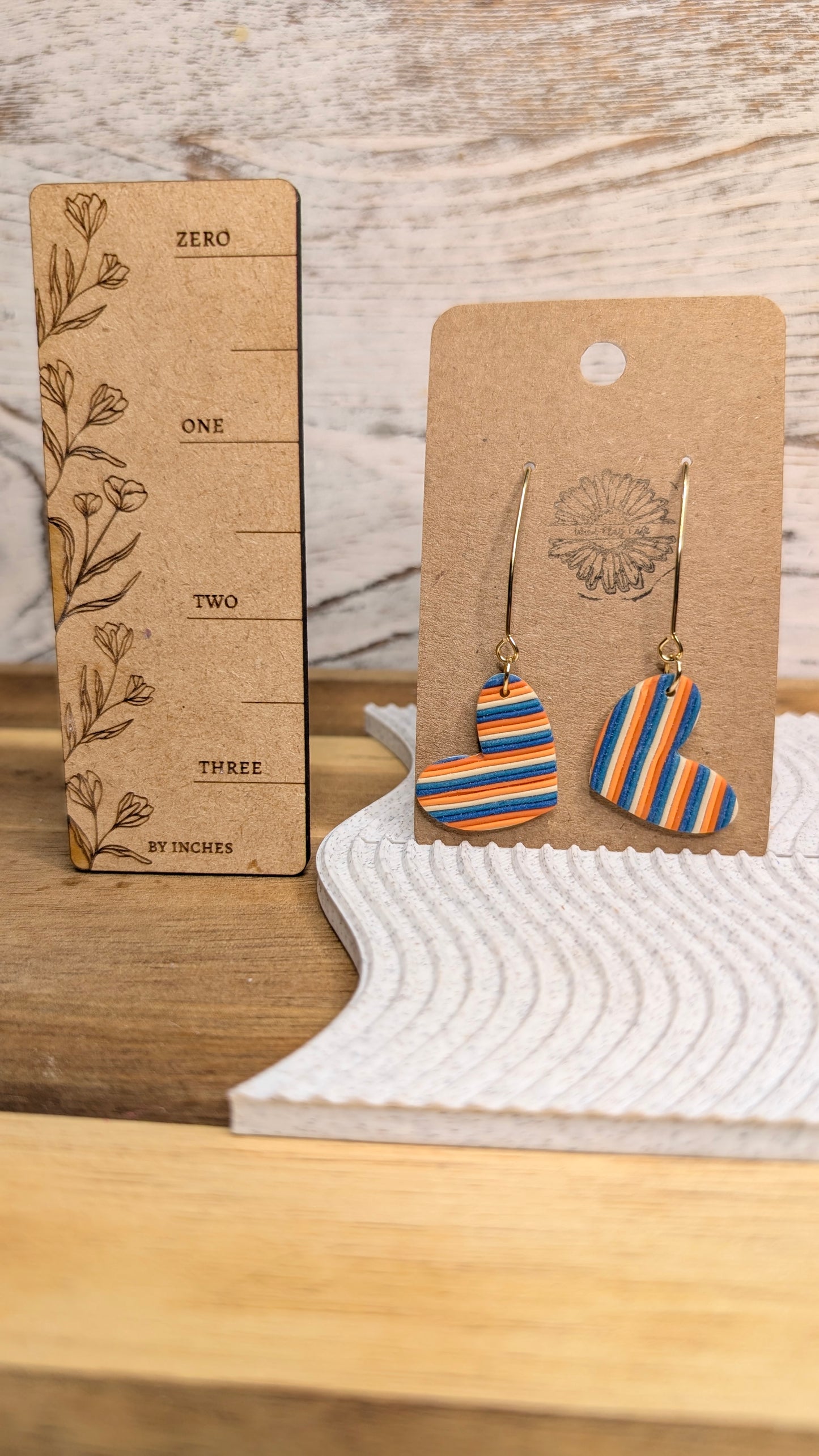 Striped Heart Dangles