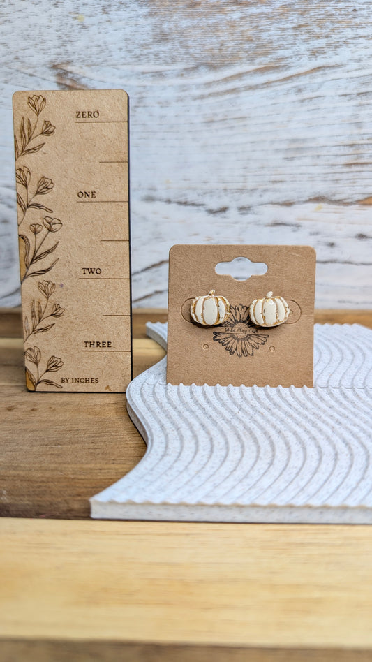 White and Gold Pumpkin Studs