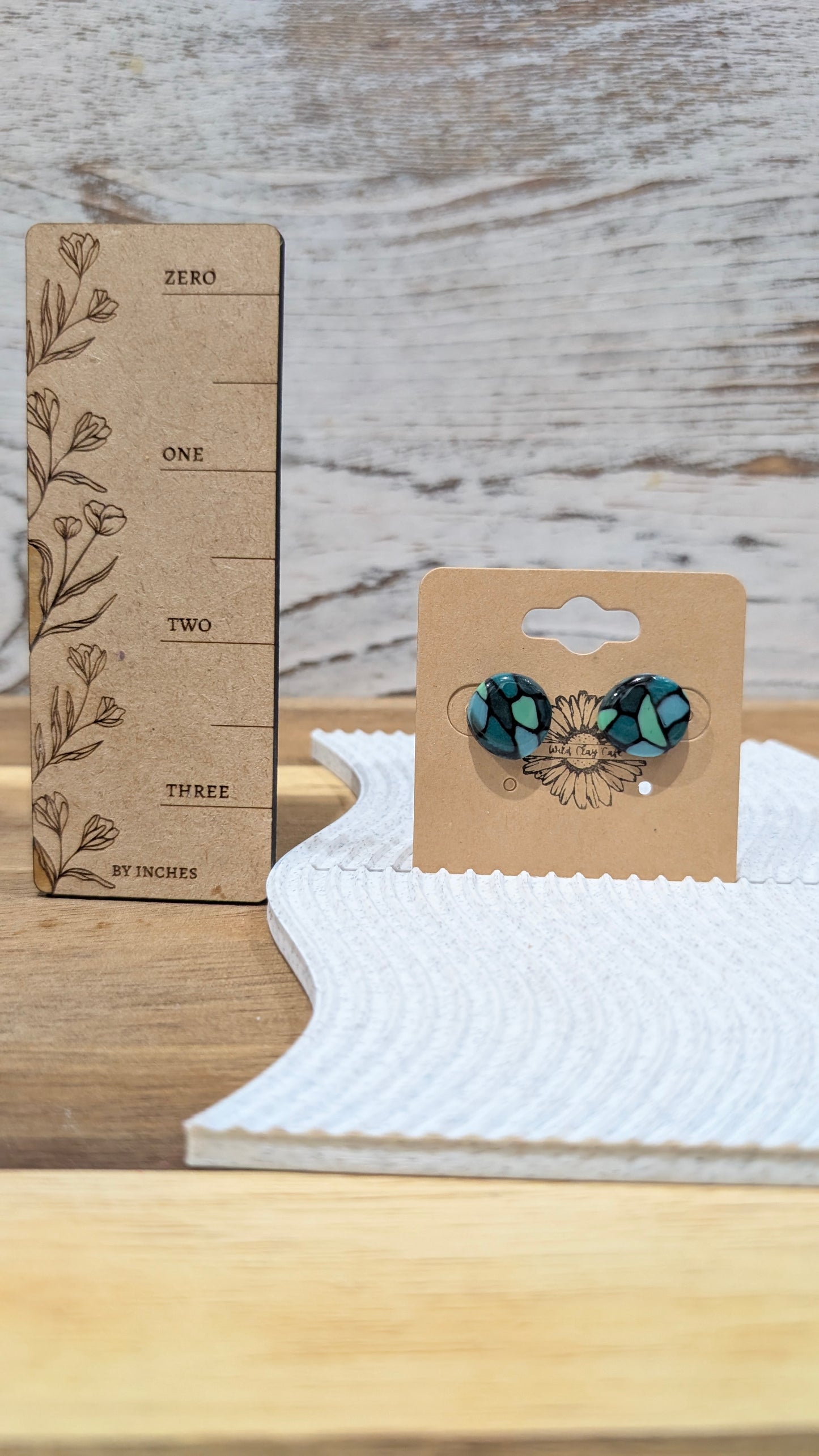 Green Stained Glass Studs