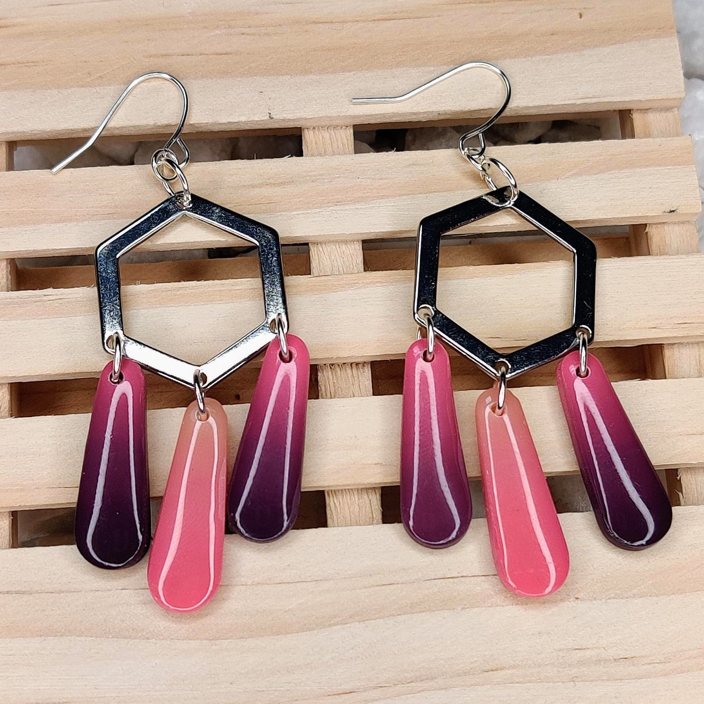 Ombre Hexagon Dangle